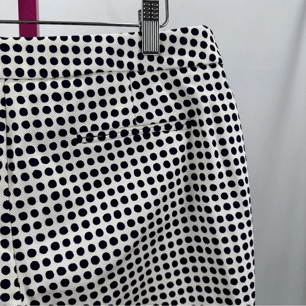 Navy Blue Polka Dot Dress Pants‎ Anne Klein Women's Size 10 White Office Casual - Picture 8 of 16